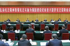 趙樂際出席“弘揚憲法精神，加強憲法實施，為強國建設(shè)、民族復(fù)興提供憲法保障”座談會并講話