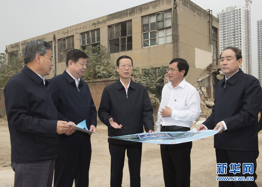 10月22日至23日，中共中央政治局常委、國務(wù)院副總理張高麗在山東調(diào)研扶貧工作情況。這是10月22日，張高麗就整體搬遷脫貧實(shí)地考察濟(jì)寧東南片區(qū)還遷安置區(qū)暨東南華城棚戶區(qū)改造項目。 新華社記者 王曄 攝