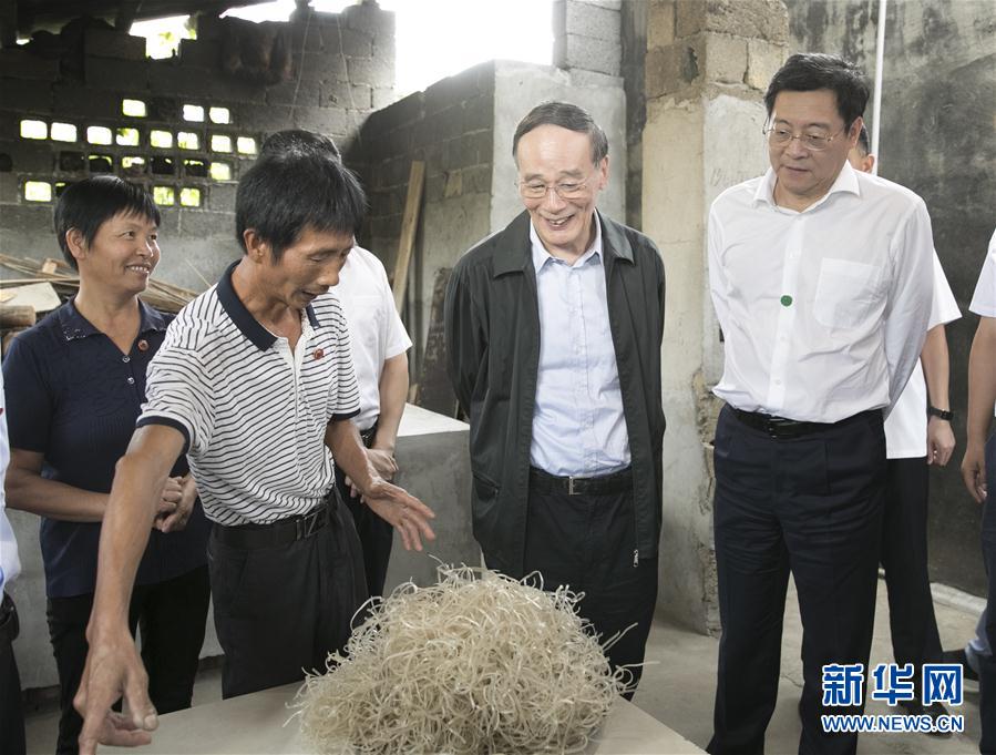 9月3日至5日，中共中央政治局常委、中央紀(jì)委書(shū)記、中央巡視工作領(lǐng)導(dǎo)小組組長(zhǎng)王岐山在湖南省調(diào)研并主持召開(kāi)巡察工作座談會(huì)。這是9月4日，王岐山在瀏陽(yáng)市官橋鎮(zhèn)石灰嘴村貧困戶(hù)家中了解脫貧情況。新華社記者 王曄 攝


