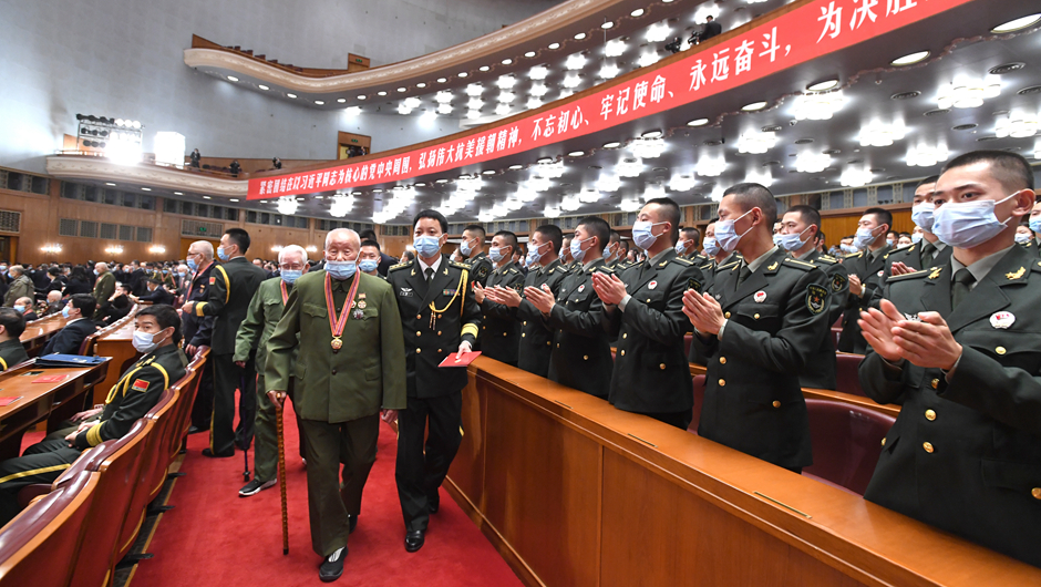 大會前，志愿軍老同志入場