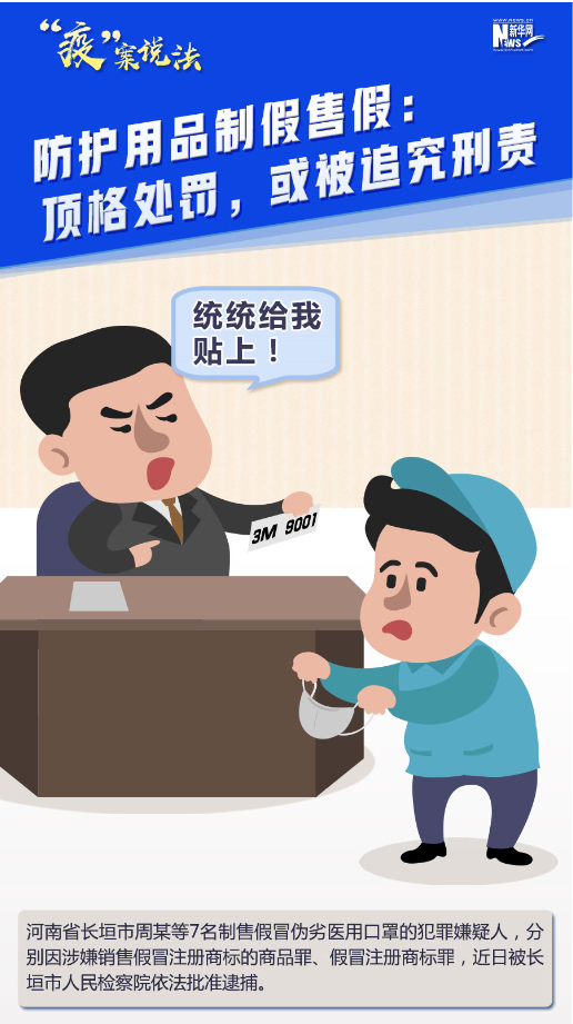 【“疫”案說法】防護用品制假售假：頂格處罰，或被追究刑責(zé)！