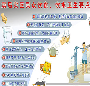 震后災(zāi)區(qū)民眾飲食、飲水衛(wèi)生要點(diǎn)