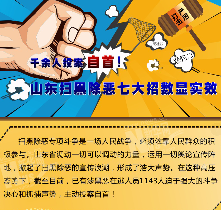 千余人投案自首！山東掃黑除惡七大招數(shù)顯實(shí)效