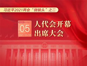 習(xí)近平2021兩會(huì)“微鏡頭”之二：3月5日 人代會(huì)開幕，出席大會(huì)