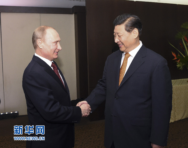 7月14日，國(guó)家主席習(xí)近平在巴西福塔萊薩會(huì)見俄羅斯總統(tǒng)普京。新華社記者李學(xué)仁攝