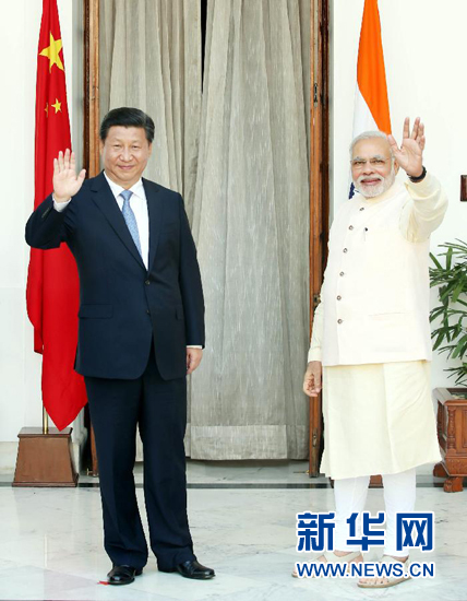 9月18日，國(guó)家主席習(xí)近平在新德里同印度總理莫迪舉行會(huì)談。新華社記者 姚大偉 攝