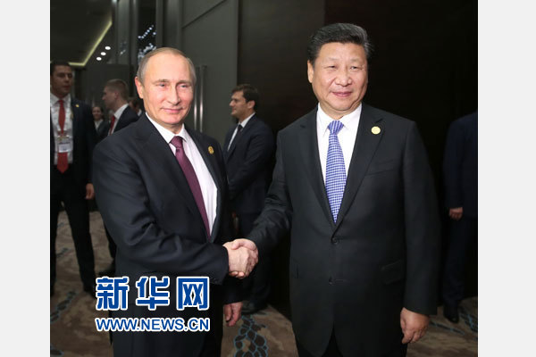 11月15日，國家主席習(xí)近平在土耳其安塔利亞會(huì)見俄羅斯總統(tǒng)普京。 新華社記者馬占成攝