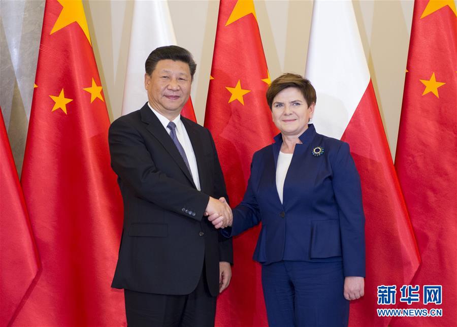 6月20日，國(guó)家主席習(xí)近平在華沙會(huì)見(jiàn)波蘭總理希德沃。新華社記者 謝環(huán)馳 攝  