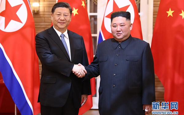 習(xí)近平同朝鮮勞動黨委員長、國務(wù)委員會委員長金正恩舉行會談